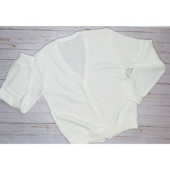 Vintage white izod button up long sleeve cardigan sweater oversized medium - Picture 2 of 5